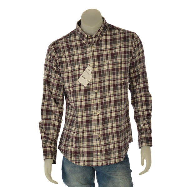 CAMICIA UOMO LOSAN BUTTON DOWN TASCHINO FLANELLA COTONE QUADRI ART. L26WH0302