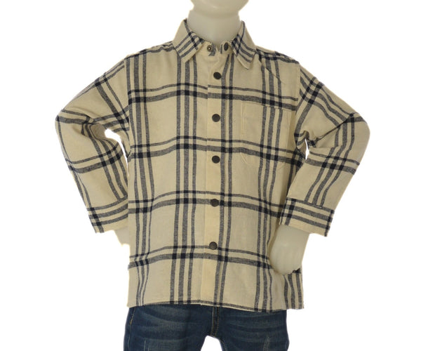 CAMICIA BAMBINO ZIPPY FANTASIA QUADRI BOTTONI TASCHINO FLANELLA COTONE  ART. ZKBAP0302-26046