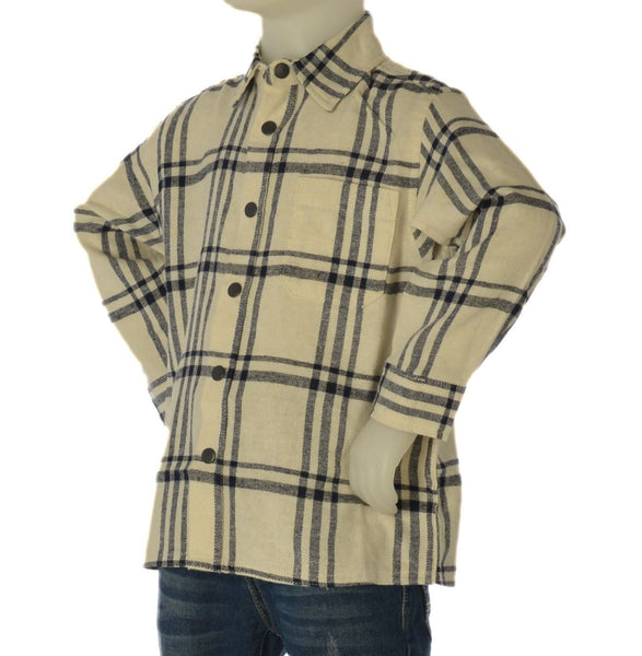 CAMICIA BAMBINO ZIPPY FANTASIA QUADRI BOTTONI TASCHINO FLANELLA COTONE  ART. ZKBAP0302-26046