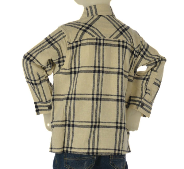 CAMICIA BAMBINO ZIPPY FANTASIA QUADRI BOTTONI TASCHINO FLANELLA COTONE  ART. ZKBAP0302-26046