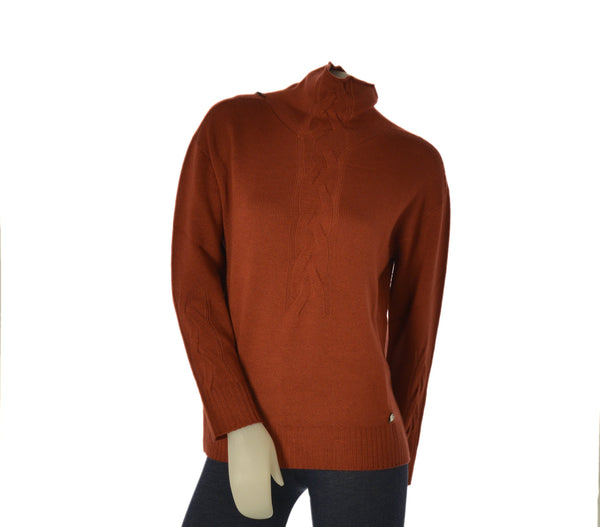 MAGLIONE DONNA RIVA TRICOT LUPETTO TRECCIA LANA MERINO ART. B515630