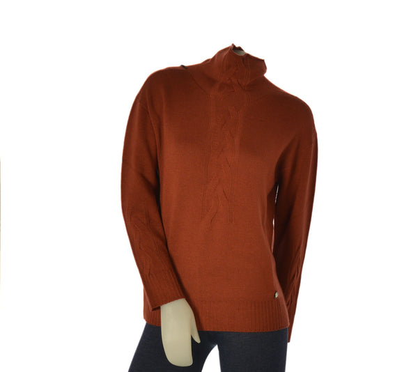 MAGLIONE DONNA RIVA TRICOT LUPETTO TRECCIA LANA MERINO ART. B515630