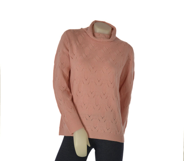 MAGLIONE DONNA RIVA TRICOT DOLCEVITA LAVORAZIONE FANTASIA LANA  MERINO ART. B515646