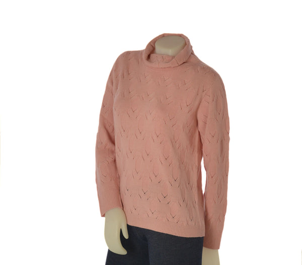 MAGLIONE DONNA RIVA TRICOT DOLCEVITA LAVORAZIONE FANTASIA LANA  MERINO ART. B515646