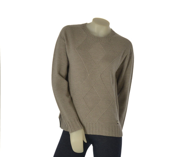 MAGLIONE DONNA RIVA TRICOT GIROCOLLO INTRECCI LANA MERINO ART. B515610
