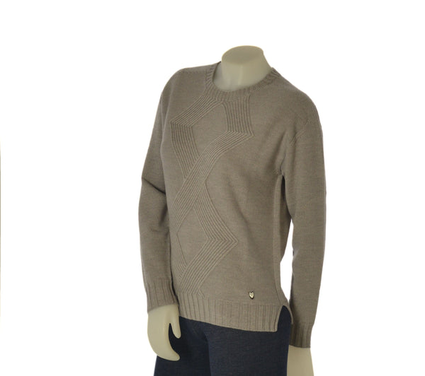 MAGLIONE DONNA RIVA TRICOT GIROCOLLO INTRECCI LANA MERINO ART. B515610