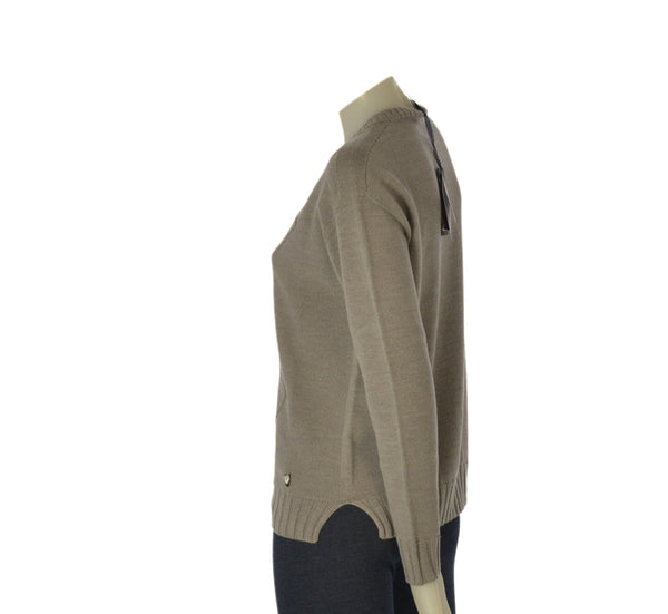 MAGLIONE DONNA RIVA TRICOT GIROCOLLO INTRECCI LANA MERINO ART. B515610