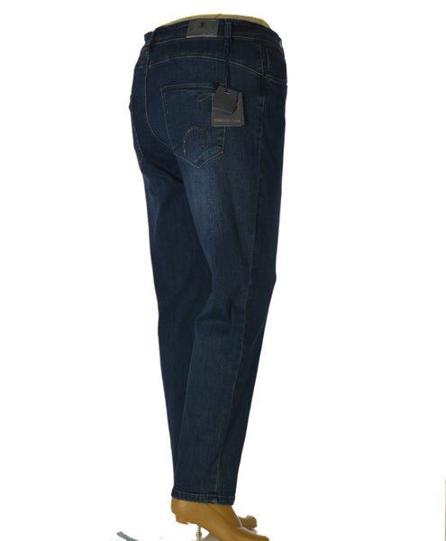JEANS DONNA EMANUELA COSTA TAGLIE OVER CINQUE TASCHE ELASTICIZZATO STRASS ART. EC6908