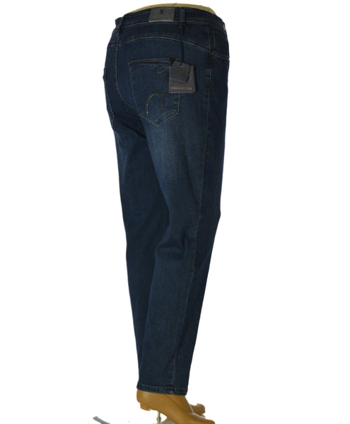 JEANS DONNA EMANUELA COSTA TAGLIE OVER CINQUE TASCHE ELASTICIZZATO STRASS ART. EC6908