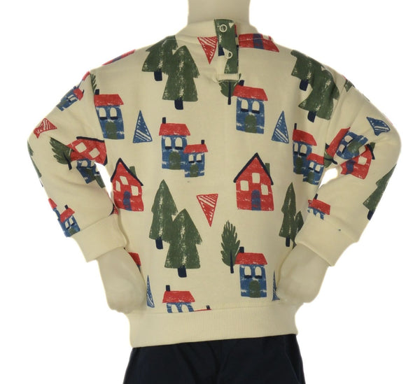 FELPA NEONATO ZIPPY GIROCOLLO BOTTONI A PRESSIONE FANTASIA FELPATA COTONE ART. ZBBAP0202-26048
