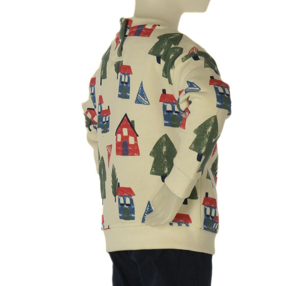 FELPA NEONATO ZIPPY GIROCOLLO BOTTONI A PRESSIONE FANTASIA FELPATA COTONE ART. ZBBAP0202-26048