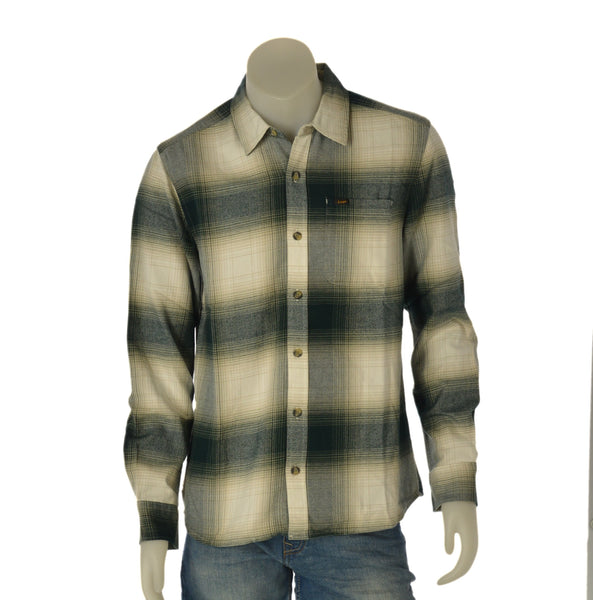 CAMICIA UOMO LEE FLANELLA SCOZZESE BOTTONI TASCHINO LOGO COTONE ART. LEESURE SHIRT PONDEROSA PINE