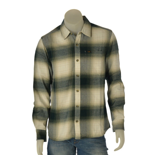 CAMICIA UOMO LEE FLANELLA SCOZZESE BOTTONI TASCHINO LOGO COTONE ART. LEESURE SHIRT PONDEROSA PINE