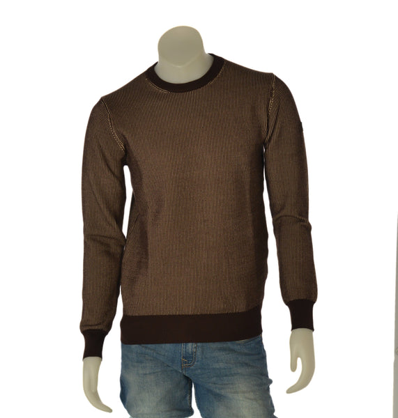 MAGLIONE UOMO RIFLE GIROCOLLO FILATO DUE COLORI LOGO VISCOSA ART. RFTR846