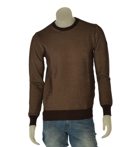 MAGLIONE UOMO RIFLE GIROCOLLO FILATO DUE COLORI LOGO VISCOSA ART. RFTR846