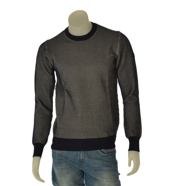MAGLIONE UOMO RIFLE GIROCOLLO FILATO DUE COLORI LOGO VISCOSA ART. RFTR846