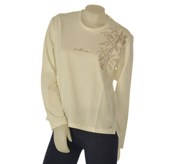 MAGLIA DONNA CAMPAGNOLO MANICA LUNGA GIROCOLLO STAMPA SPACCHI JERSEY COTONE ART.2K9646
