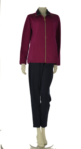 TUTA DONNA CAMPAGNOLO FELPA FULL ZIP PANTALONE JERSEY PESANTE ART. 8E76565