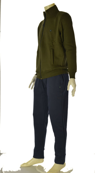TUTA UOMO HAWK & EAGLE FELPA FULL ZIP TASCHE PANTALONE FELPATA ART. TF0068