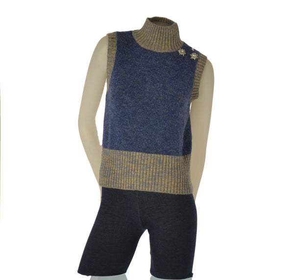 GILET DONNA SEASONS OF GRACE COLLO LUPETTO BOTTONI GIOIELLO ART.  304