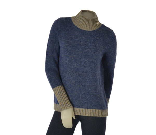MAGLIONE DONNA SEASONS OF GRACE LUPETTO BORDI IN CONTRASTO ART. 302