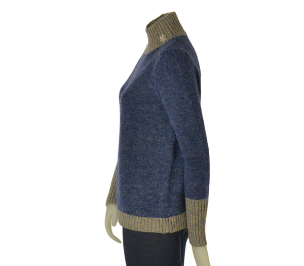 MAGLIONE DONNA SEASONS OF GRACE LUPETTO BORDI IN CONTRASTO ART. 302