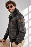 GIUBBETTO UOMO MODELLO AVIATORE PELLE TASCHE PATCH SAI AMBROSINI ART.ARI6GB011744U