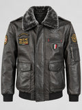 GIUBBETTO UOMO MODELLO AVIATORE PELLE TASCHE PATCH SAI AMBROSINI ART.ARI6GB011744U