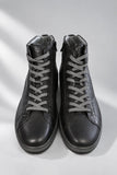 SCARPE UOMO NERO GIARDINI SNEAKERS ALTE IN PELLE CON ZIP ART. I601340U