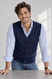 GILET UOMO ENRICO COVERI IN MAGLIA SCOLLO A V CON BOTTONI ART. EC208