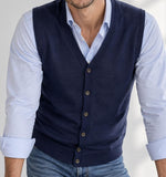 GILET UOMO ENRICO COVERI IN MAGLIA SCOLLO A V CON BOTTONI ART. EC208