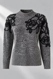 LUPETTO DONNA GAIA B CON RICAMI FLOREALI IN RILIEVO ART. 801