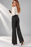 PANTALONI DONNA PERLA GAMBA LARGA ZIP E BOTTONI ART.PISA