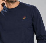T-SHIRT UOMO BEVERLY HILLS POLO CLUB MANICA LUNGA GIROCOLLO LOGO COTONE ART. TS451385