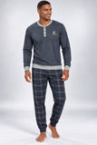 PIGIAMA UOMO NAVIGARE SERAFINO POLSINI PANTALONE SCOZZESE ART. 142020
