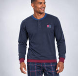 PIGIAMA UOMO NAVIGARE SERAFINO POLSINI PANTALONE SCOZZESE ART. 142020