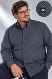 CAMICIA UOMO IL GRANCHIO TAGLIE OVER MICROFANTASIA TASCHNO MANICA LUNGA COTONE ART. KAL-DIPLO-ML-50