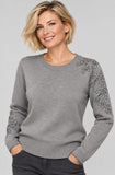 MAGLIONE DONNA GAIA B GIROCOLLO RICAMO VISCOSA ART. 305