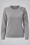 MAGLIONE DONNA GAIA B GIROCOLLO RICAMO VISCOSA ART. 305