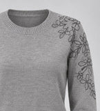 MAGLIONE DONNA GAIA B GIROCOLLO RICAMO VISCOSA ART. 305