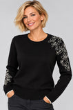 MAGLIONE DONNA GAIA B GIROCOLLO RICAMO VISCOSA ART. 305