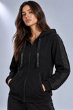 FELPA DONNA BARBARELLA TASCHE FULL ZIP CAPPUCCIO LUREX ART.1271G