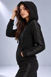 FELPA DONNA BARBARELLA TASCHE FULL ZIP CAPPUCCIO LUREX ART.1271G