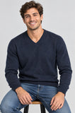 MAGLIONE UOMO BASILE SCOLLO V LOGO LANA ART. BE0069