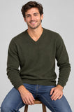 MAGLIONE UOMO BASILE SCOLLO V LOGO LANA ART. BE0069