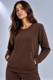 FELPA DONNA BARBARELLA TASCA APPLICAZZIONI STRASS CAPPUCCIO ART.1237G