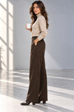 PANTALONI DONNA GRIFFAY PALAZZO ZIP E BOTTONE ART.DGF7450