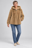 GIACCONE DONNA VIRGINIABLU ECOPELLICCIA CAPPUCCIO TASCHE ZIP ART. HEARTH-71C