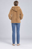 GIACCONE DONNA VIRGINIABLU ECOPELLICCIA CAPPUCCIO TASCHE ZIP ART. HEARTH-71C