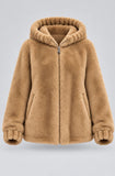 GIACCONE DONNA VIRGINIABLU ECOPELLICCIA CAPPUCCIO TASCHE ZIP ART. HEARTH-71C